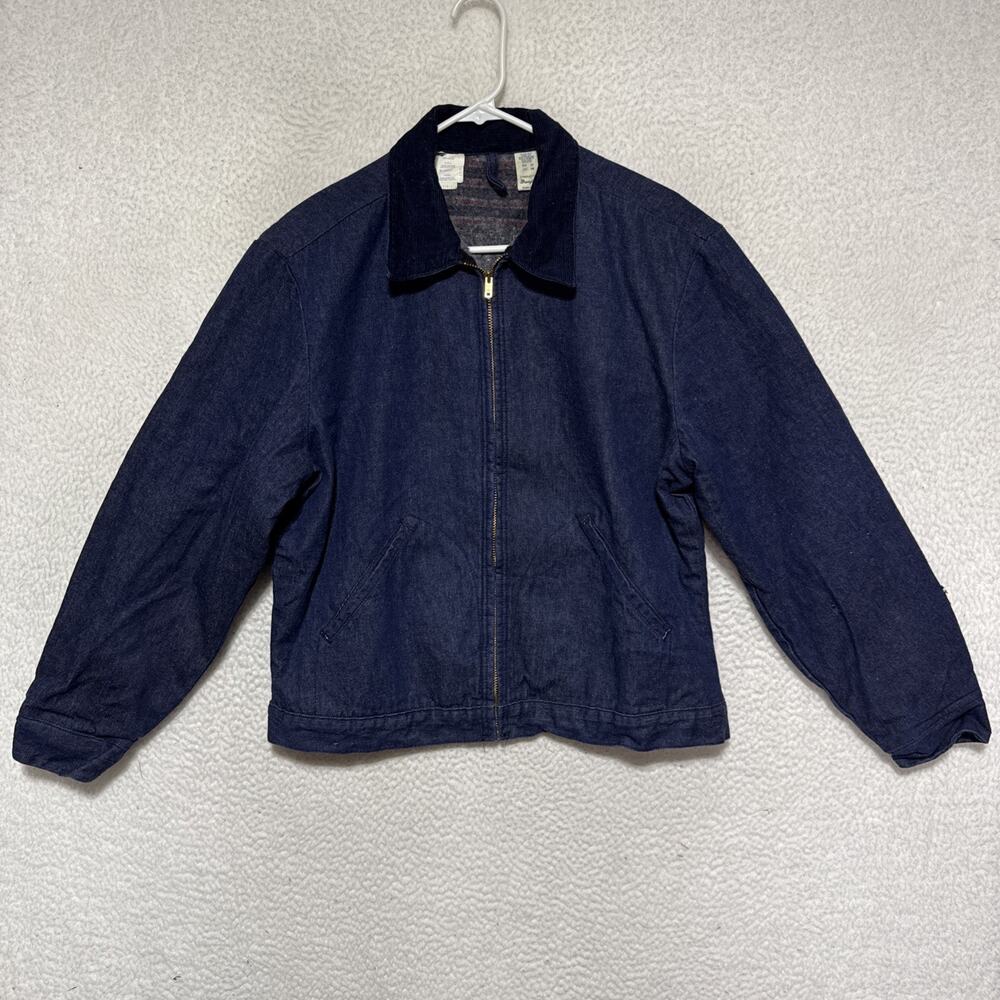 VTG 80’s Wrangler Blanket Lined Sanforized Blue Denim Jacket Men’s Size L USA